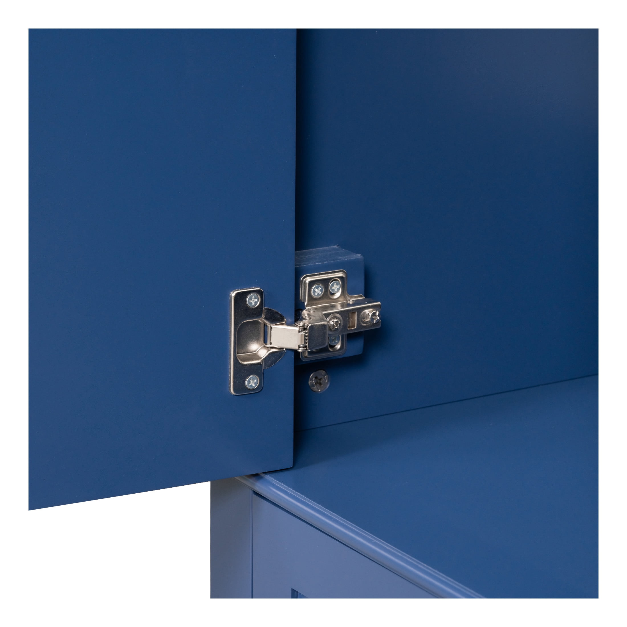 Nyveth Modern Bathroom Vanity with Ceramic Sink, Shelves, Drawers, Wood, Blue