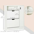 thumbnail image 3 of HOMCOM Shoe Storage Cabinet W/ Shelf Drawers for Entryway Hallway White, 3 of 10