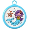 thumbnail image 2 of Bucilla My 1st Stitch 3" Round Mini Mermaid Counted Cross Stitch Kit, 1 Each, 2 of 4
