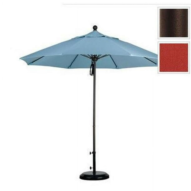 California Umbrella ALTO908117-SA17 9 Ft. Poulie en Fibre de Verre Marché Ouvert Parapluie - Bronze et Pacifica-Tuscan