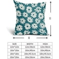 thumbnail image 6 of Teal Pillow Covers 20X20 Inch White Floral Daisy Geometry Decorative Couch Pillow Cases Spring Summer Flower Decorative Throw Pillows Set of 2 Rustic Home Decor for Room Couch Porch Patio, 6 of 6