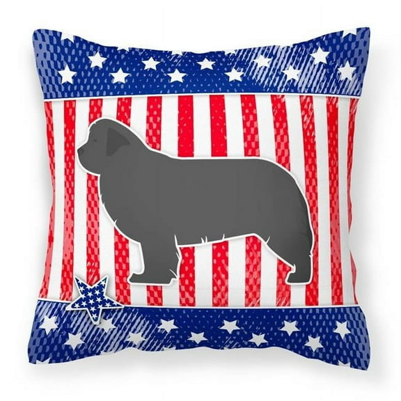 Carolines TreasuresPatriotic Newfoundland Square Decorative Outdoor Pillow