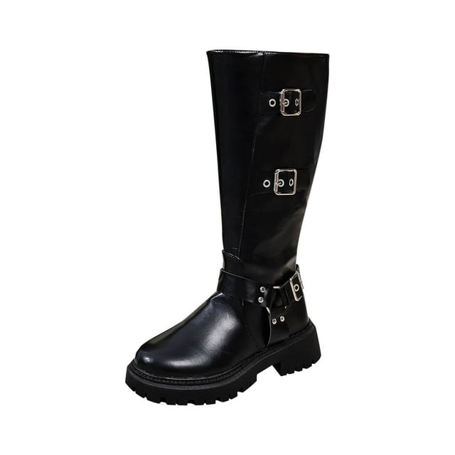 Bottes Hauteur Genou Femme Décontractées Hiver Extérieur Intérieur Similicuir