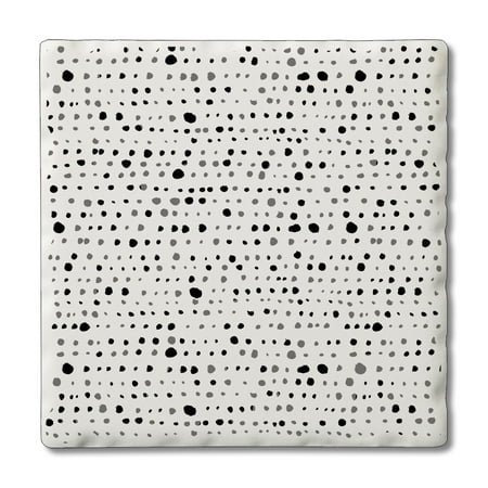 

CounterArt Black & White Dots 1 Pack Absorbent Stone Tumbled Tile Coaster 4 by 4