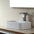 thumbnail image 5 of KRAUS Soft Rectangular Ceramic Vessel Bathroom Sink in White with Pop-Up Drain in Chrome, 5 of 9