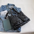 thumbnail image 3 of Bolso Moda mujer algodón acolchado totalizadores invierno señoras Crossbody ajustable Casual, 3 of 8
