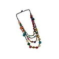 thumbnail image 1 of Collier Coloré Pendentif Style Rétro en Couches Bijoux Déclaration Collier en Bois pour Fête de Vacances, 1 of 9