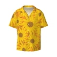 thumbnail image 3 of Cauagu Sun Flowers Men's Short Sleeve Button Down Hawaiian Shirt for Men Bowling Shirts Casual Summer Beach Shirt,3X-Large, 3 of 6