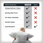 AllerEase Platinum Pillow Cover Protector, Standard/Queen - Zippered, Bedbug Barrier (2 Count)
