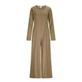 thumbnail image 4 of Womens Long Sleeve Dressy Jumpsuits Casual Loose Wide Leg Jumpsuits Oversized One Piece Romper Outfits with Pockets, 4 of 6