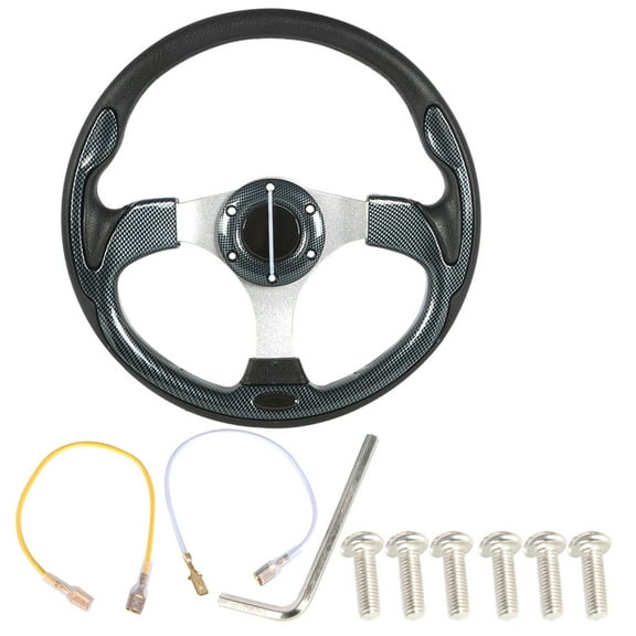 Universal 13 inchs Carbon Fiber Steering Wheel Replacement for Yamaha EZGO Club Car