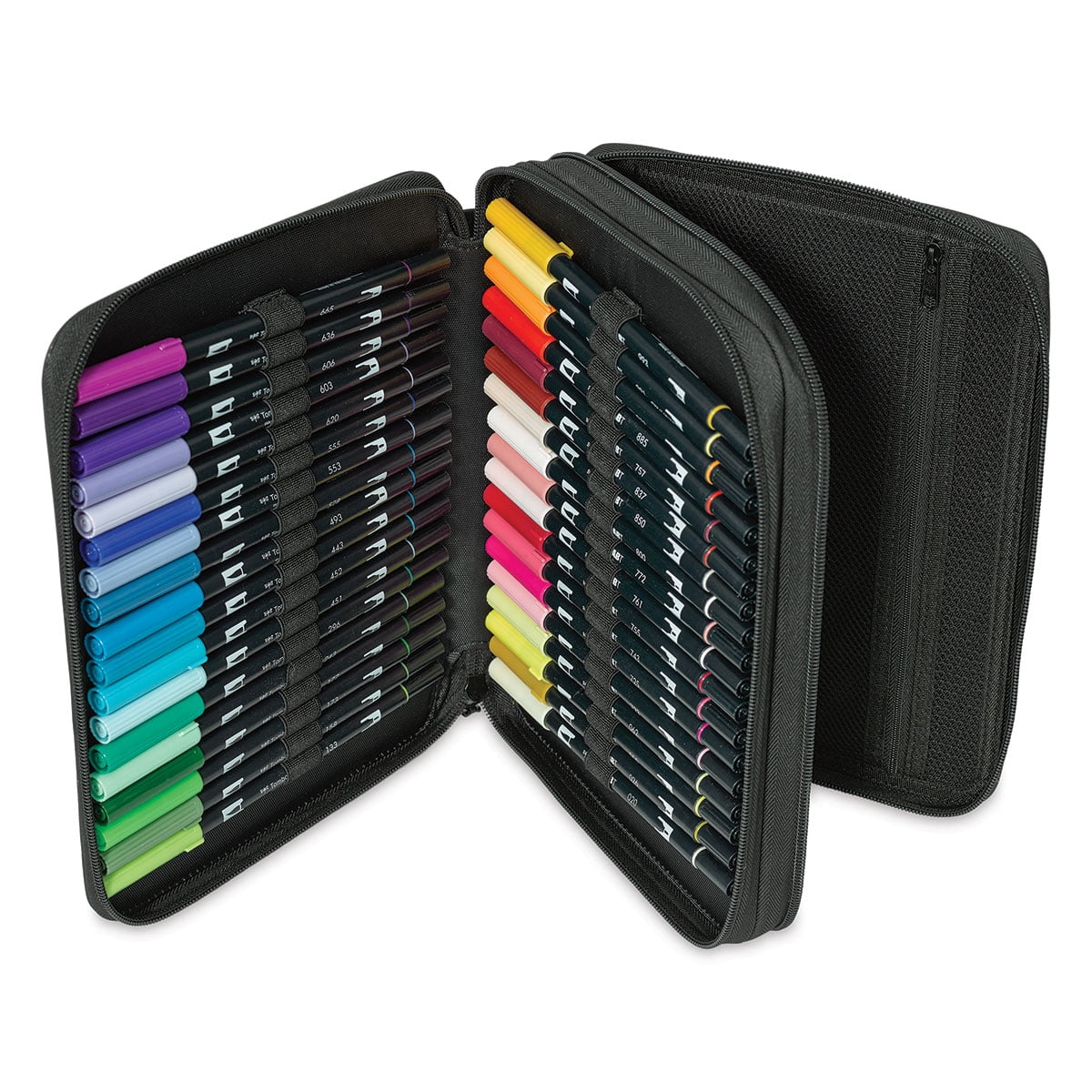 Tombow 54 PC Dual Brush Pen Art Marker Set in Oyster Marker Storage Case