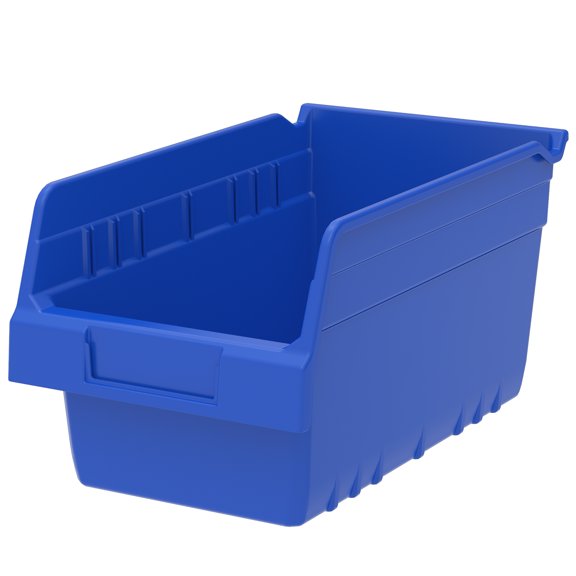 Akro-Mils 30090 Plastic Nesting ShelfMax Bin Storage Box, 12" Deep, Blue - Set of 10