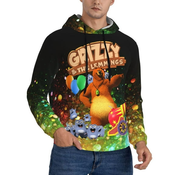 Unisex Grizzy and the Lemming Pullover Hoodies 3D Print Novelty Sweatshirts Hoodie with Pocket for Men Women