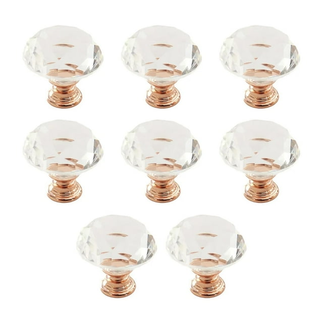 8pcs Crystal Knobs For Furniture Easy-to-install Wide Range Of Applications Kitchen Cabinet Handle