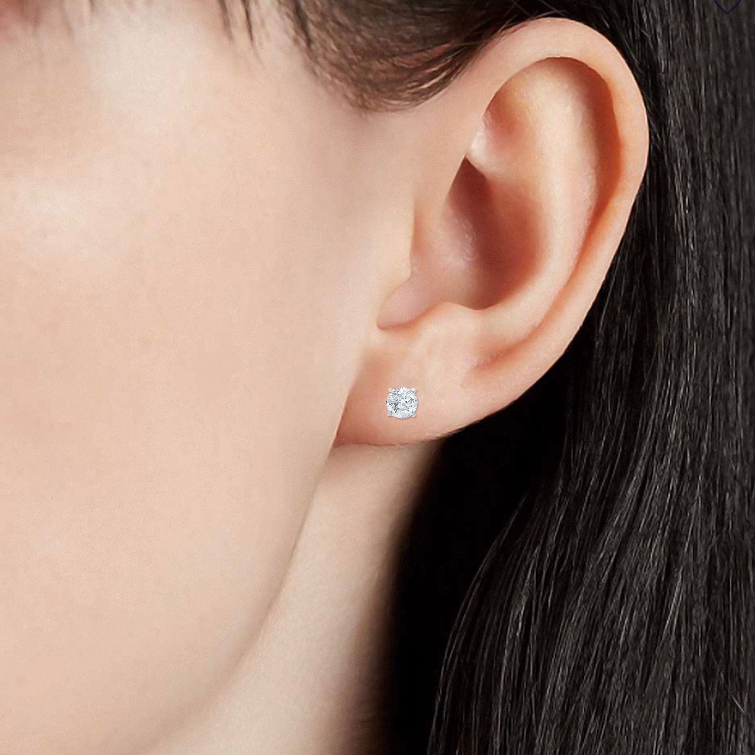 Brilliance Fine Jewelry 1.00 Carat T.W. Diamond Stud Earring in 14K White Gold, (I-J, I2-I3)