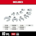 thumbnail image 2 of CRAFTSMAN Crowfoot Wrench Set, Open End, SAE, 10 Piece (CMMT12052LZ), 2 of 10
