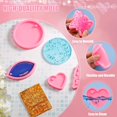 thumbnail image 3 of 8 Pieces Dog Bone Silicone Mold Media Player Silicone Mold Football Rugby Round Shape Heart Shape Butterfly Skeleton Epoxy Resin Molds with 20 Key Rings for DIY Crafts Making, 3 of 7
