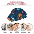 thumbnail image 6 of KLL Ocean Floor Animals Pattern Shower Cap & Bath Cap for Women,Reversible Oversized Waterproof Shower Caps for all Hair Lengths,Elastic Reusable Bathing Hair Cap, 6 of 6