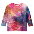 thumbnail image 4 of ZTKWD Boys Girls Tie Dye Shirt 3D Graphic T-Shirt Cool Crewneck 3/4 Sleeve Top Tees for Kids 6-16 Years, 4 of 4