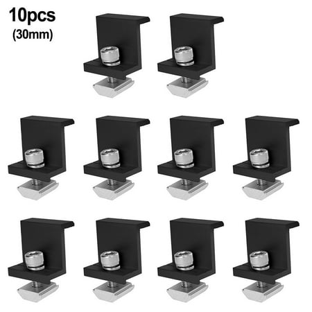 

Solar Panel Bracket Fixing PV End Clamp Middle Clamp Mounting 30mm Black