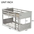 thumbnail image 2 of Harper & Bright Designs Floor Bunk Bed Twin over Twin with Headboard and Footboard, Solid Wood Bunk Bed Frame with Ladder and Guardrail, Antique White, 2 of 9