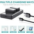 thumbnail image 3 of Replacement 2 Pack NP-FW50 Camera Battery Charger Kit with USB Cord for  Alpha A3000 A5000 A5100 A6000 A6500 A6300 A6400 A55 A7 A7II A7R A7RII A7S A7SII NEX-3 NEX-5 NEX-6 NEX-7 NEX-C3 NEX-F3, 3 of 7