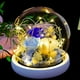 thumbnail image 4 of Decoración de flores eternas, rosa más cubierta de cristal de hortensia con luces, regalos navideños, regalos de cumpleaños para familiares y amigos, 4 of 5