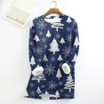 thumbnail image 2 of IROINNID Christmas Pullover for Women Oversize Loose Fit Thermal Tops Winter Plush Wool Warm Thicken Holiday Print Pullover,Navy, 2 of 4