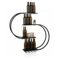 thumbnail image 5 of golytefs Wall Mounted Wine Rack with Led Light 4-Tiers Liquor Bottle Display Shelf Liquor Bottles Floating Shelves Display Storage with Wine Glass Holder for Home Bar Dining Room (Black 120x20x120), 5 of 8