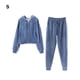thumbnail image 3 of Sonducket Conjunto de ropa deportiva con capucha de estilo informal para mujer de invierno y otoño, conjunto de pantalones con capucha de manga conjuntos de ropa Azul S, 3 of 6