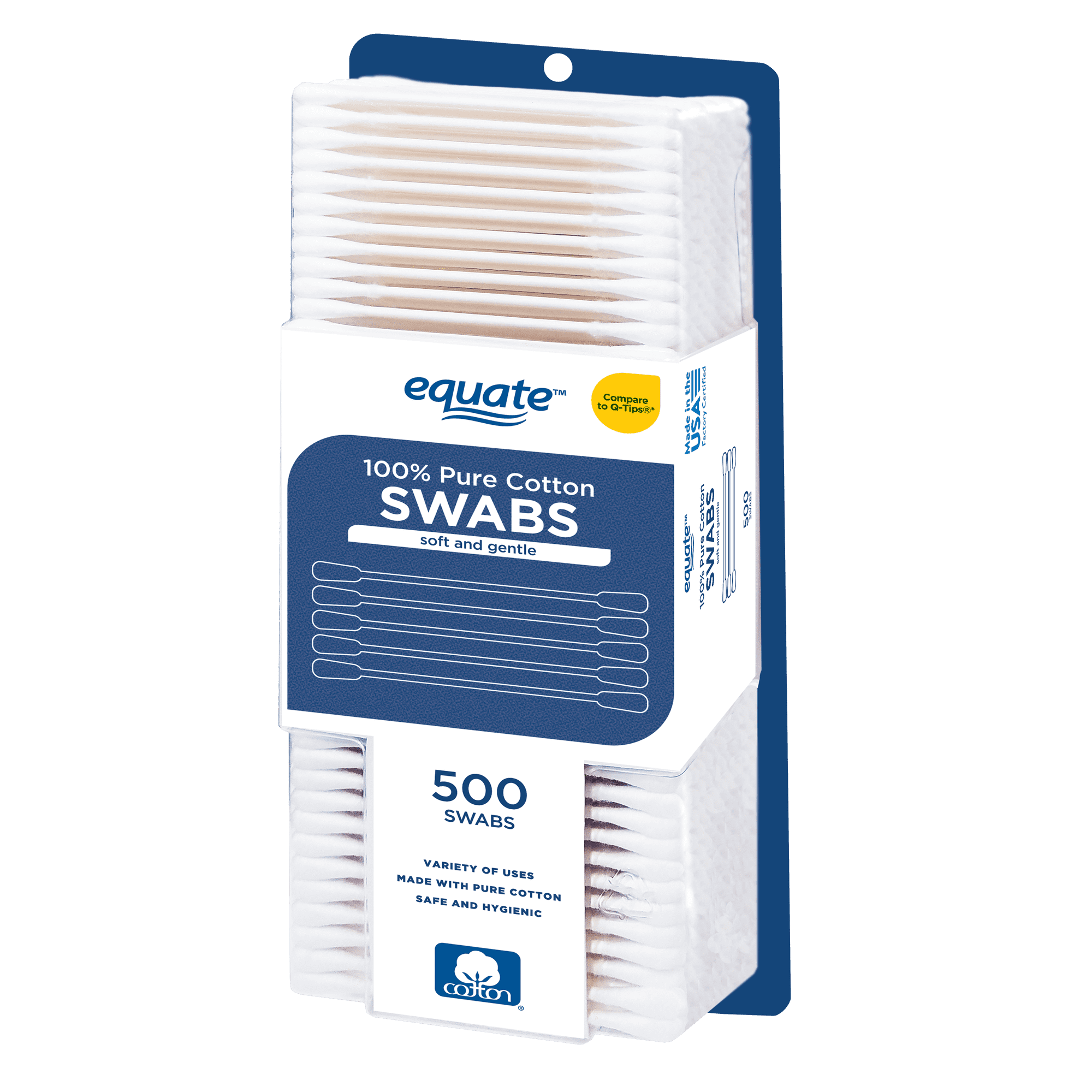 Equate 100% Pure Cotton Swabs, 500 Count