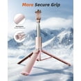 thumbnail image 4 of 62" Phone Tripod & Selfie Stick, Tripod for iPhone with Remote, All-in-1 Cell Phone Stand, Portable, Extendable Stand for Selfies Video Recording Vlog, Compatible with iPhone Android (Pink), 4 of 14