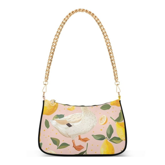 Lemon Duck Leaves Women Handbags Shoulder Bag Cross Body Bag with Crossbody Strap Hobo Bags Chain Strap