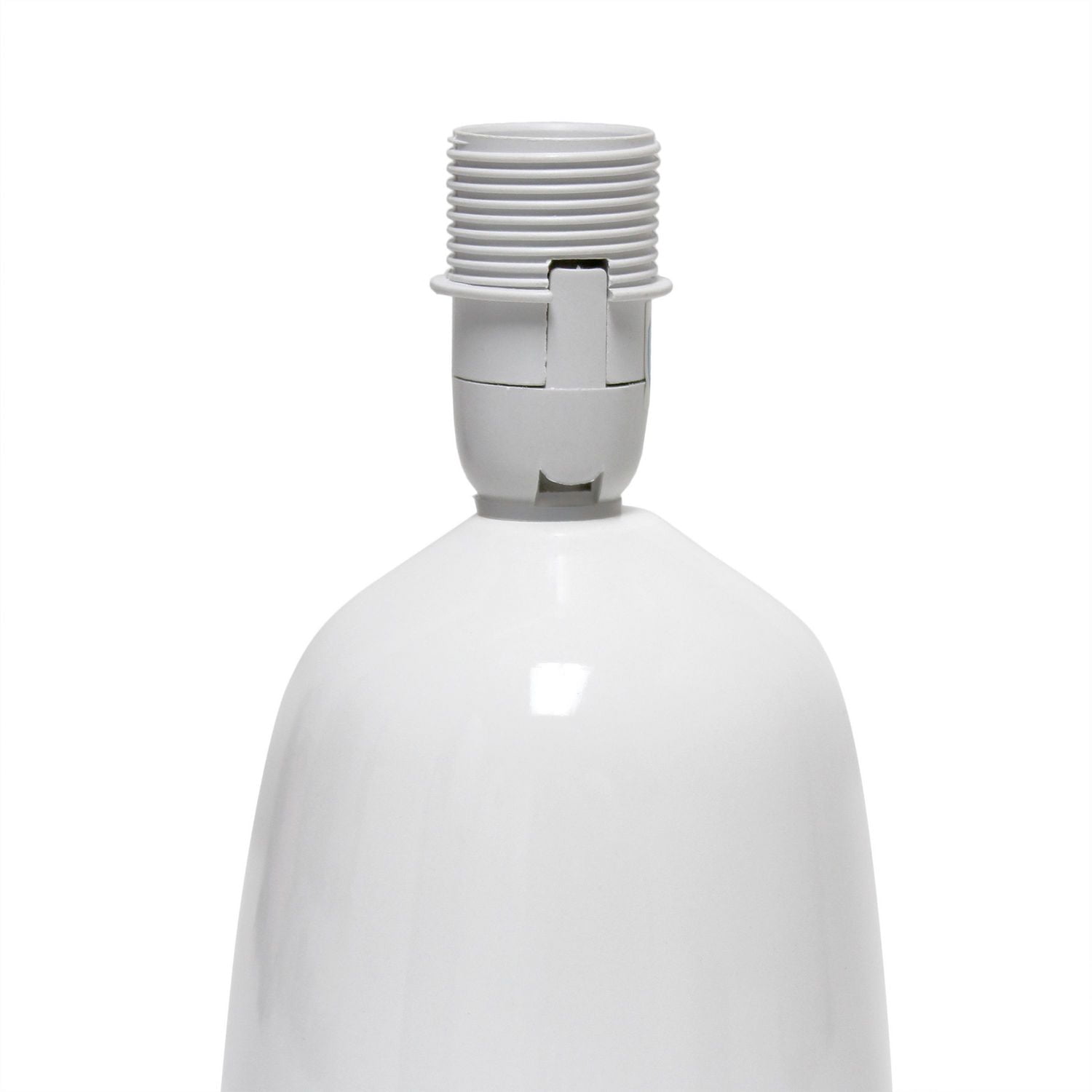 Simple Designs 10.04" Tall Traditional Ceramic Thimble Base Bedside Table Desk Lamp with Matching Fabric Shade for Home Decor, Nightstand, Bedroom, Living Room, Entryway, Office, Black