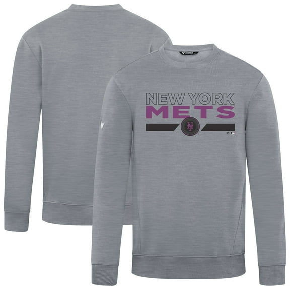 Men's Levelwear Gray New York Mets City Connect Zane No Hitter Pullover Sweatshirt