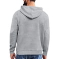 thumbnail image 4 of Men's Casual Jacquard Plaid Hooded Sweatshirt, Lightweight Pullover Shirt with Large Front Pockets, Long Sleeve Fall Spring Basic Layering Piece,Light Gray,M, 4 of 6