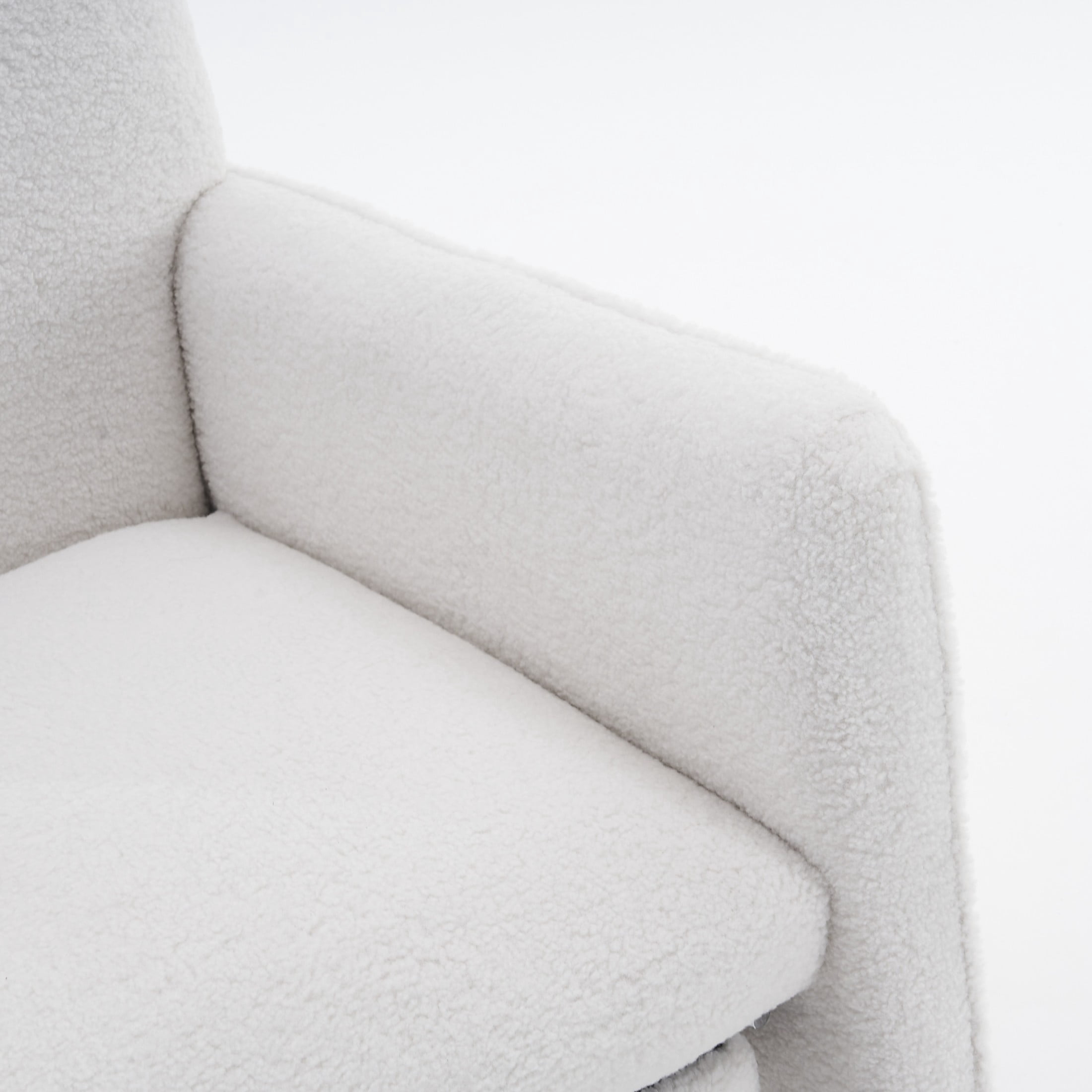 Noble House Nesta Upholstered Glider Rocking Chair, Reclining Nursery Armchair with Adjustable Footrest, Ivory
