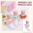 thumbnail image 5 of Big Ruffle Socks Double Lace Turn Cuff Girls Lace Princess Dance Socks with Ruffle Trim Breathable Cotton Frilly Cute Bobby Dress Sock for Kids, 5 of 6
