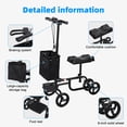 thumbnail image 6 of Lanzxjv Knee Scooter, Knee Walker for Surgery, Broken Foot, Ankle Injury, Lightweight Crutch Alternative Medical Scooter with Dual Braking System for Adults, 6 of 7