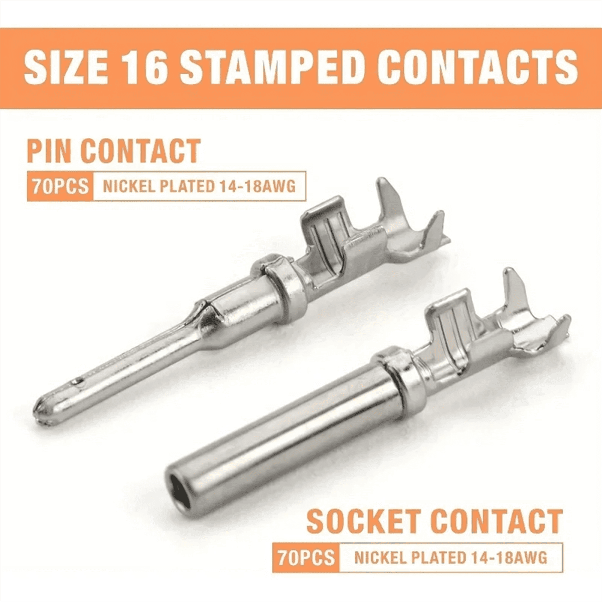 188pcs Deutsch DT Series Connector Assortment, Size 16 Stamped Contacts, Waterproof Automotive Electrical Connectors,188pcs x DT Series Connector,Gray & Orange