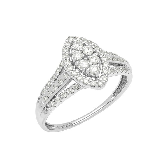 1/2 Carat TW Lab-Grown Diamond Halo Women's "Radiance" Engagement Ring in Sterling Silver
