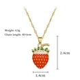 thumbnail image 6 of Cute Red Strawberry Necklace 18k Gold Plated Strawberry Pendant Necklace Sweet Friendship Necklace Birthday Christmas Halloween Jewelry for Women, 6 of 6