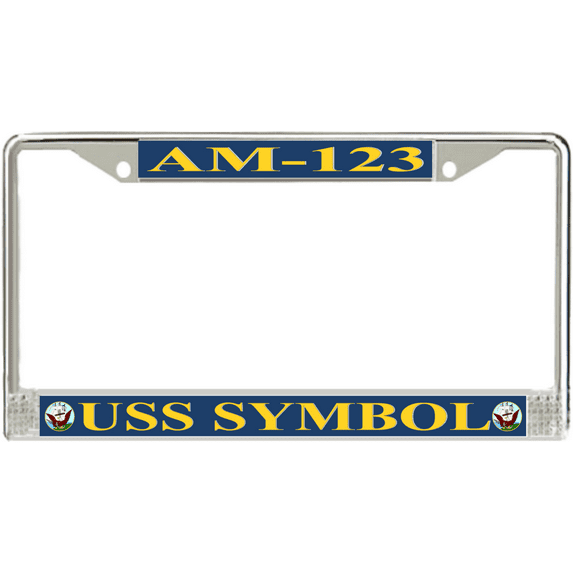 USS Symbol AM-123 License Plate Frame