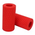 thumbnail image 1 of Pair Barbell Grips Bar Grips Silicone Anti-Slip Thicken Dumbbell Grips for Weight Lifting Muscle Building Red, 1 of 5
