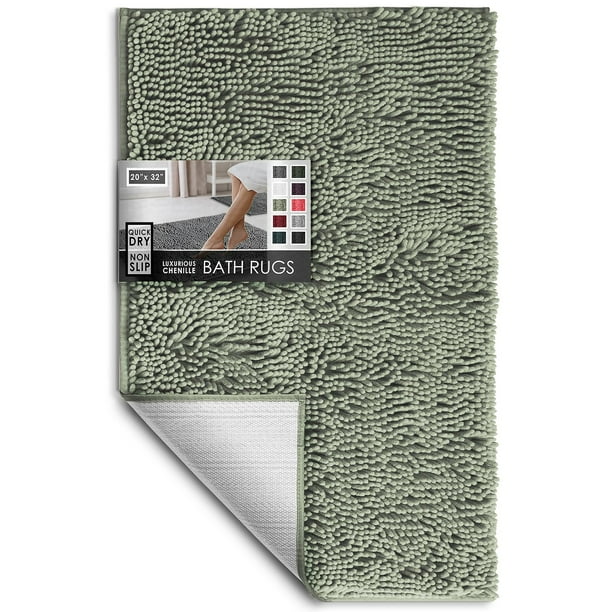 Alfombra de baño Hearth & Harbor Chenille, 51 x 81 cm, antideslizante
