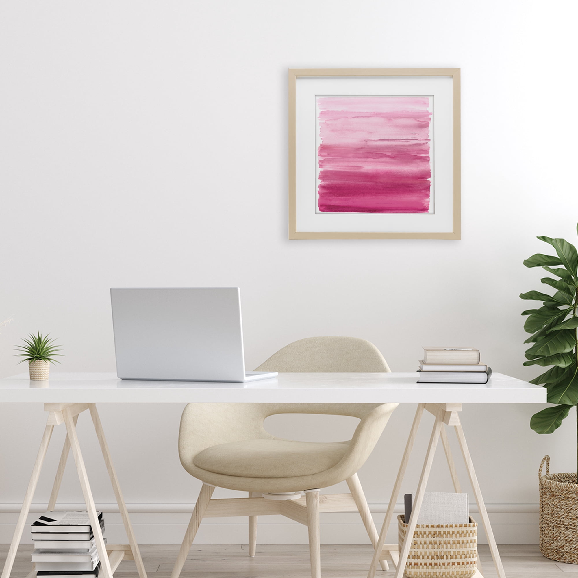 Stupell Industries Gradient Pink Blush Birch Framed Print Under Glass, design by Allie Corbin