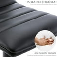 thumbnail image 4 of YYEAN PU Leather Bar Stools, Modern Square Adjustable Swivel Barstools with Back, Armless Airlift Counter Height Bar Chairs for Kitchen Dining-Black, Black Base, 4 of 11