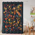 thumbnail image 6 of Shower Curtain Vintage Floral Leaf Shower Curtains for Bathroom Decor, Waterproof Polyester Shower Curtain Set with Hooks, Small Stall Size 36" x 72" Watercolor Wildflower Black, 6 of 9