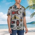 thumbnail image 3 of Susaid Bright Insects Print Short Sleeve Shirts Button Down Casual Shirts Summer Beach Aloha Button Down Short Sleeve for Men ,Large, 3 of 7
